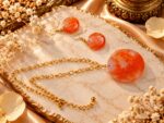 Sunset Glow Orange Resin Jewellery Set-RJS0005 - Image 4
