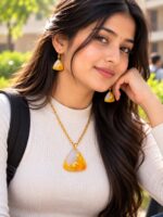 Amber Mist Elegance – Resin Jewellery Set - RJS0006 - Image 2