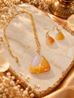 Amber Mist Elegance – Resin Jewellery Set - RJS0006 - Image 3