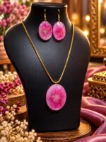 Pink Blossom Radiance – Resin Jewellery Set - RJS0007 - Image 7