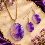 Royal Amethyst Glow – Purple Resin Jewellery Set-RJS0009