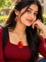 Ruby Flame Elegance – Red Resin Jewellery Set-RJS0013 - Image 2