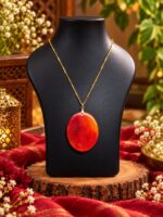 Ruby Flame Elegance – Red Resin Jewellery Set-RJS0013 - Image 5