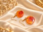 Sunset Amber Glow – Orange Resin Jewellery Set-RJS0015 - Image 2