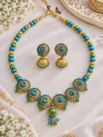 Mayura Ratna – Handmade Terracotta Necklace and Jhumka Set - TCJS00013